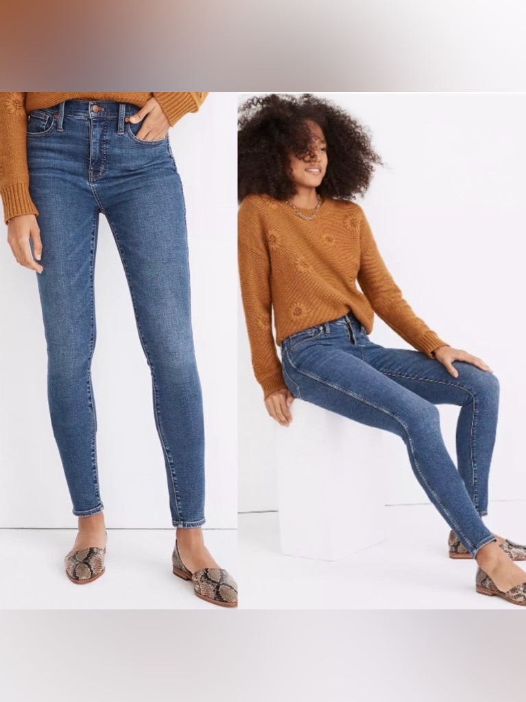 Madewell 10" High-Rise Skinny Jeans Wendover Wash Tencel Denim Edition Size 25
